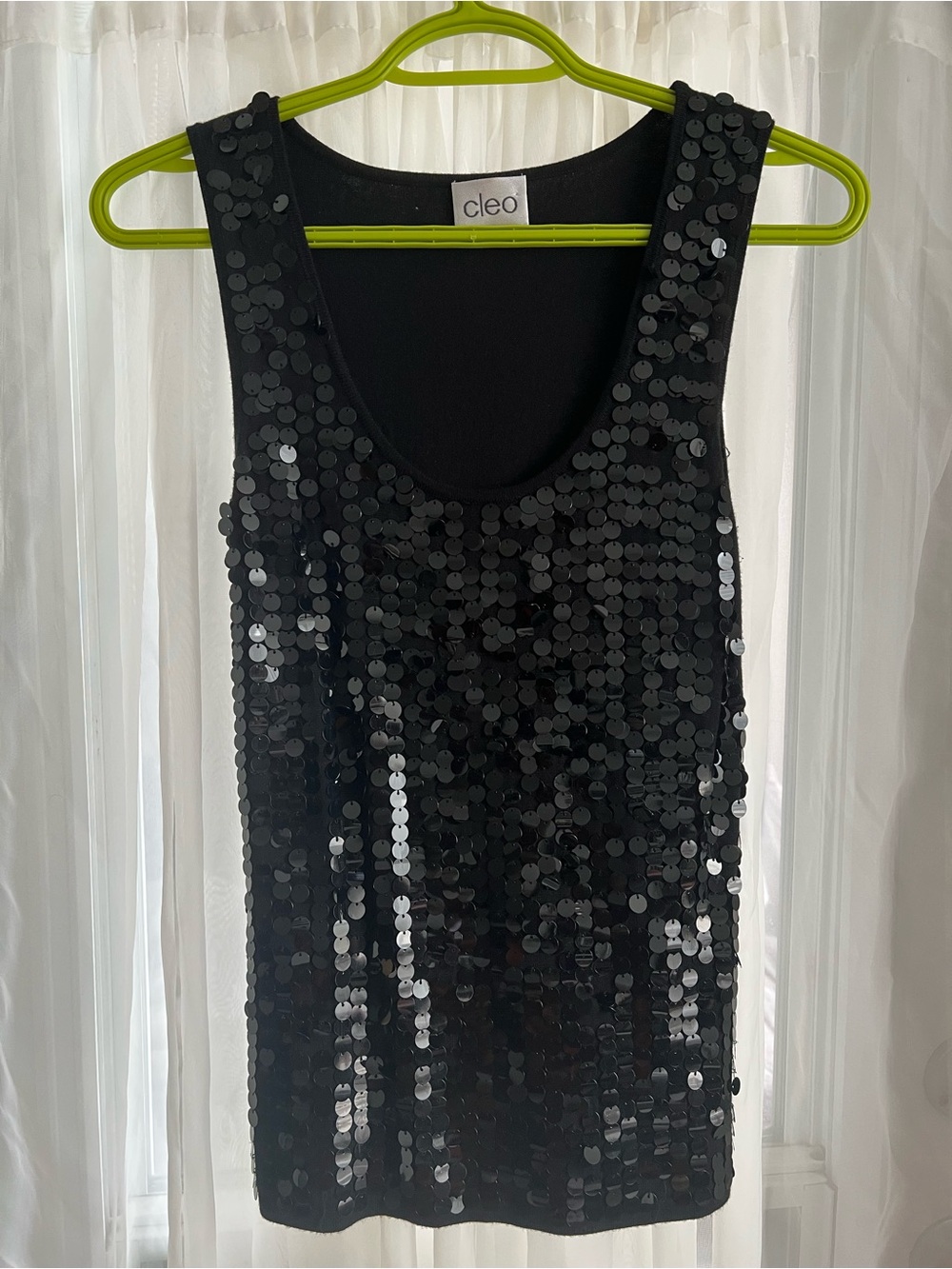 Cleo Black Sequin Tank Top
